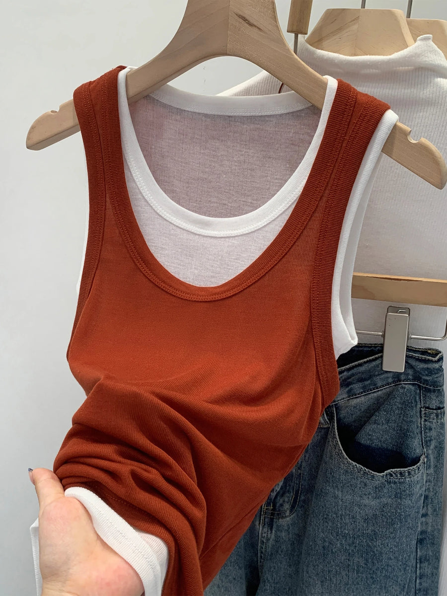 Women's Sleeveless Top (Grey) | OWNLUXE