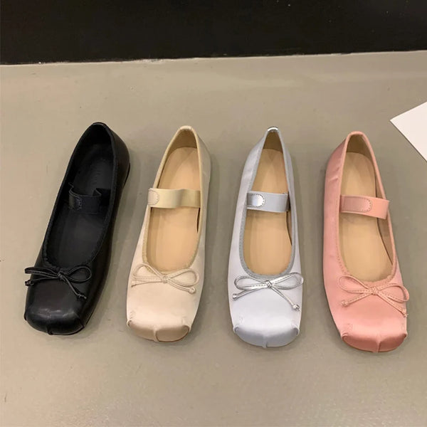 2023luxury Satin Silk Ballet Shoes Woman Classic Square | OWNLUXE