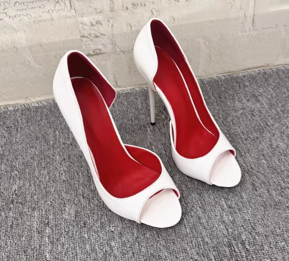 High-Heel Leather High Heels (Red Style 2) | OWNLUXE