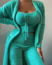 Three-Piece Velvet Pajama Set – Shop at OWNLUXE