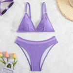 Load image into Gallery viewer, Women&#39;s Sexy Bikini Set Solid Mesh Two-Pieces Swimsuit Bra and Shorts Beachwear for Summer Surfing Vacation Swimwear 
