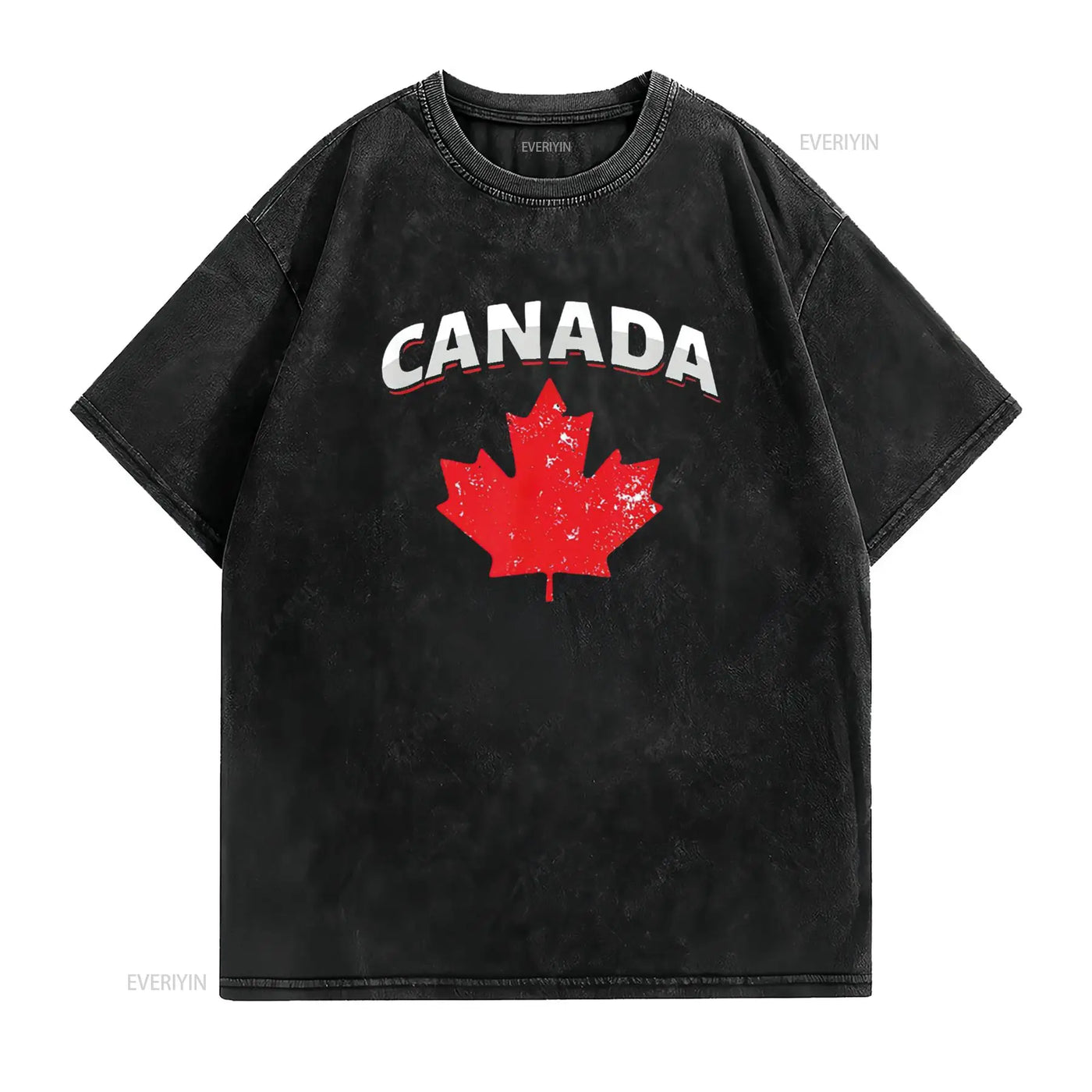 Canadian Red Maple Leaf T-Shirt – Vintage Washed Toronto Patriotic Tee | OWNLUXE