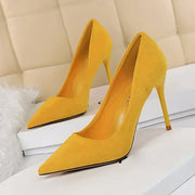 Women's Stiletto High-Heel Pumps (Orange) | OWNLUXE