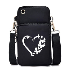 New Butterfly Mobile Phone Bag Women Messenger Bag Hanging Neck Purse Vertical Handbag Watercolor Butterfly Small Crossbody Bag