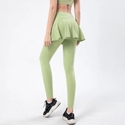 High Waist Sports Skort with Built-In Leggings - Tennis Golf Workout Skirt