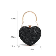 Luxury Diamond Inlay Heart Shape Crystal Clutch Purse | OWNLUXE