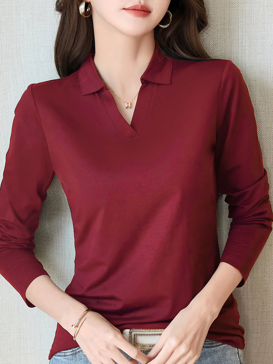Long-Sleeve Cotton Sheer Blouse | OWNLUXE
