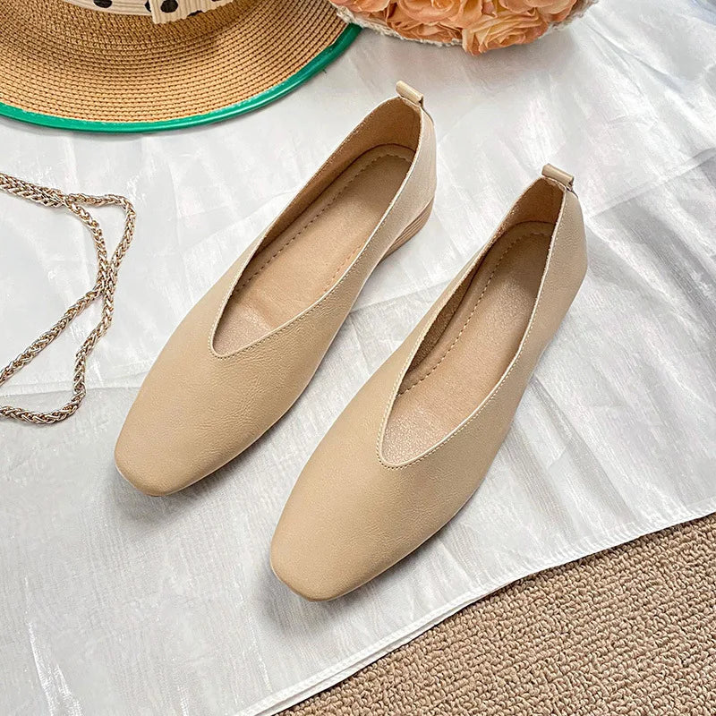 Women's Square Toe Retro Flats – Shop at OWNLUXE