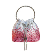 Crystal Bucket Evening Bag (Green Pink) | OWNLUXE