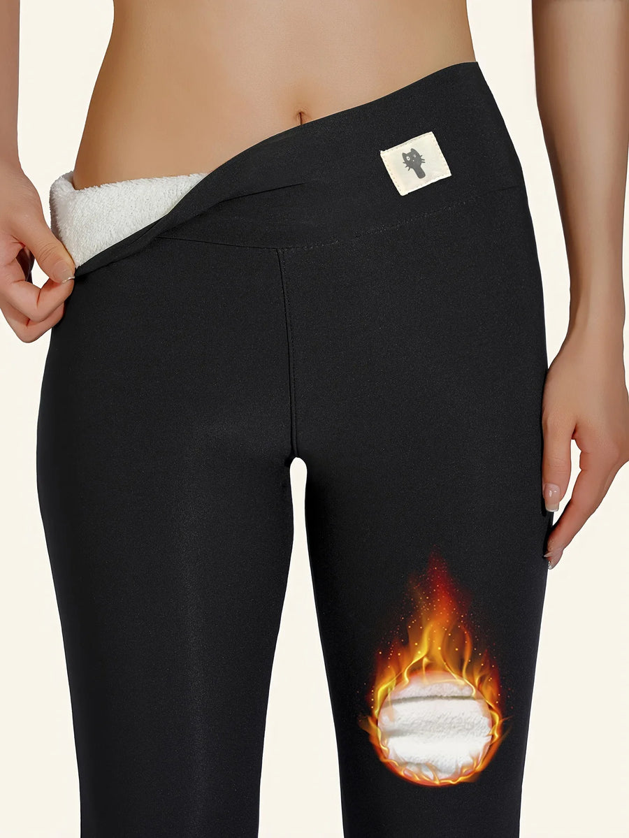 Women's High-Waist Leggings (No Pattern Black) | OWNLUXE