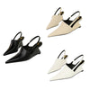 Women's Pointed Toe Leather Retro Pumps | OWNLUXE