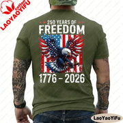 250 Years of Freedom 1776–2026 Patriotic Bald Eagle T-Shirt | OWNLUXE