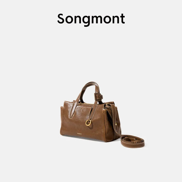 Genuine Leather Mini Boston Bag – Shop at OWNLUXE