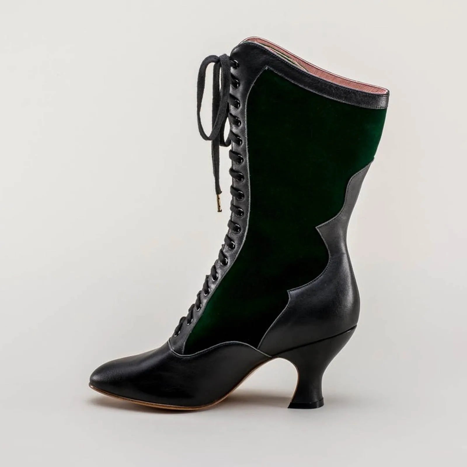 Sexy Canvas Motorcycle Boots – Ankle-Length Spike Heels with Fur & Animal Print