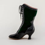 Load image into Gallery viewer, Sexy Canvas Motorcycle Boots – Ankle-Length Spike Heels with Fur &amp; Animal Print
