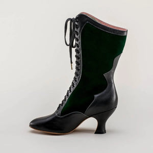 Sexy Canvas Motorcycle Boots – Ankle-Length Spike Heels with Fur & Animal Print