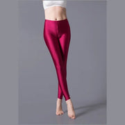 Skinny Extended-Size Shiny Yoga Leggings | OWNLUXE