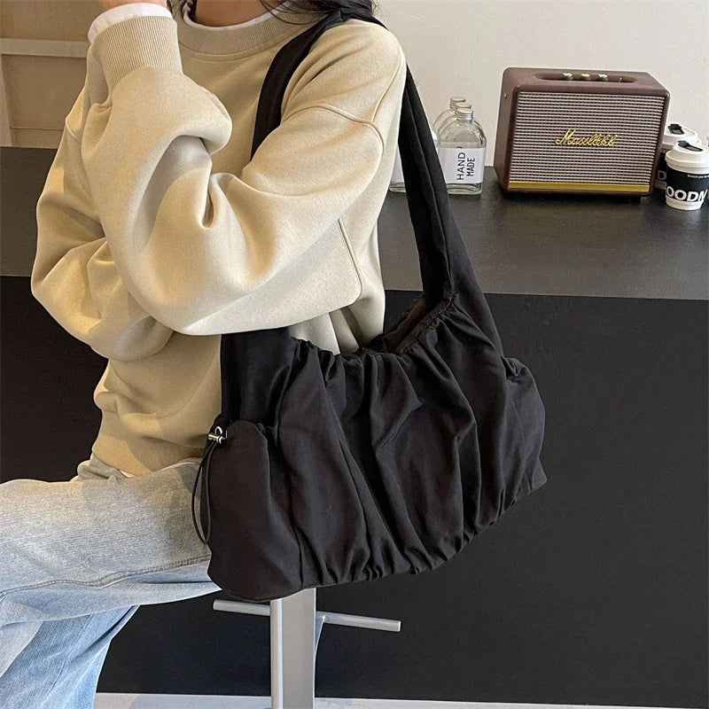 Spacious Nylon Pleated Crossbody Bag – Shop at OWNLUXE