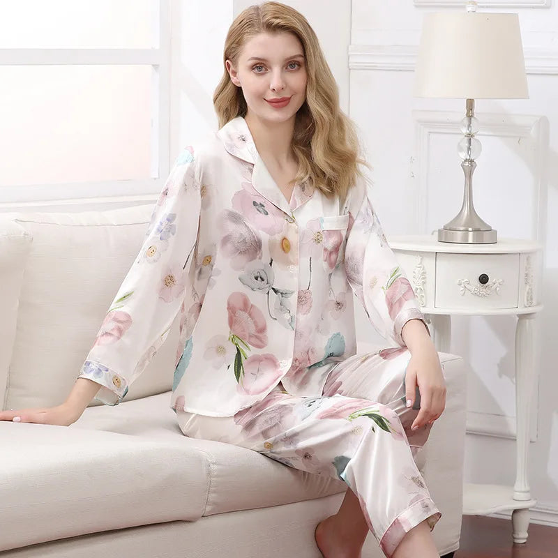 Two-Piece Satin Pajama Set (Pink Purple) – Shop at OWNLUXE