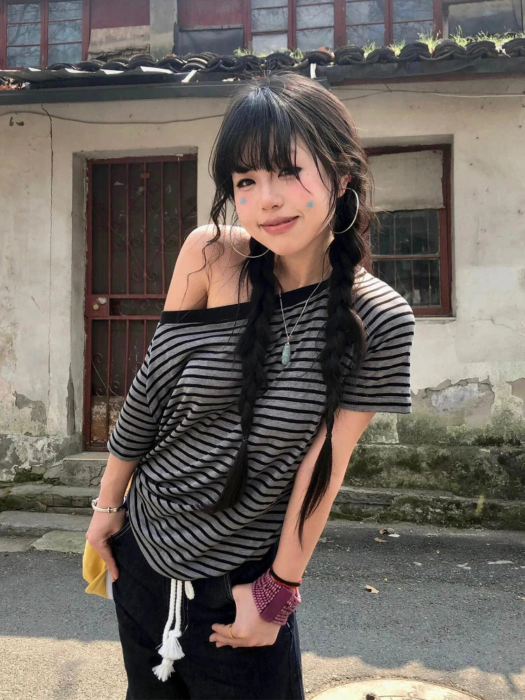 Women's Striped Retro T-Shirt | OWNLUXE