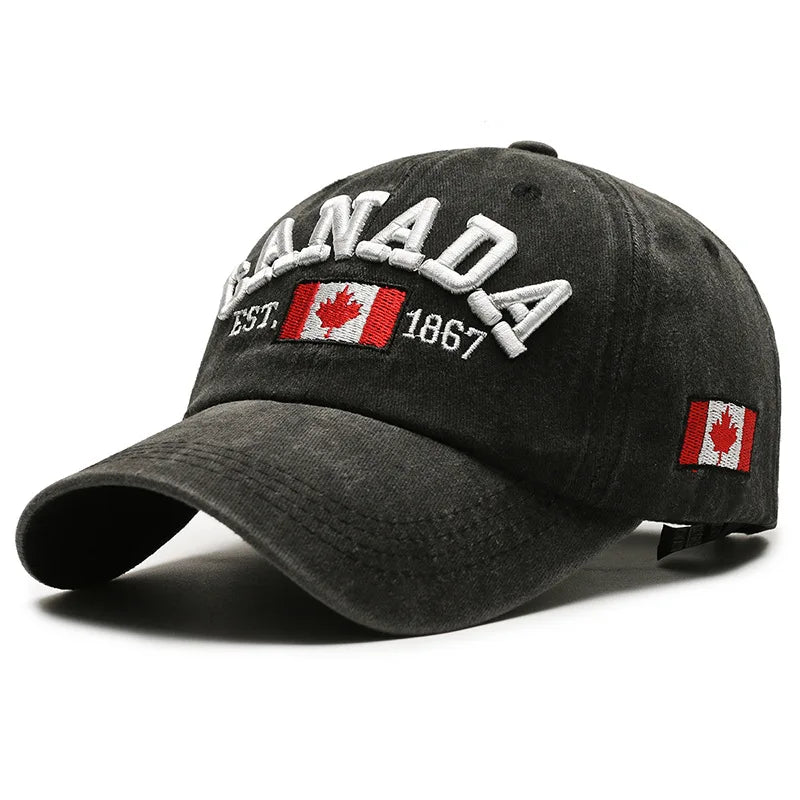 Vintage Canada Baseball Cap - Washed Cotton Adjustable Unisex Hat