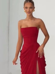 Backless Maxi Pleated Dress | OWNLUXE