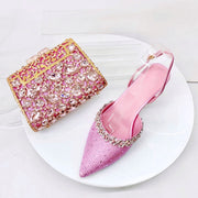 Crystal Sandals and Clutch Bag Set – Rhinestone Party Heels
