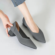 Pointed Slingback Square-Heel Pumps for Refined Style