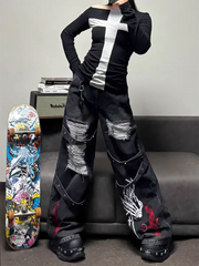 2026 American Trend Straight Jeans - Hip Hop Wide Leg Unisex
