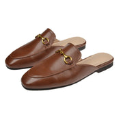 Women’s Chain Detail Flat Mules – Closed Toe Slides