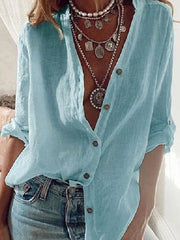 Women’s Stretch Button-Down Shirt – Relaxed Broadcloth Fit