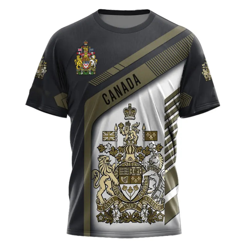 Canada Flag Camo Skull Graphic Tee – Military Street Style | OWNLUXE
