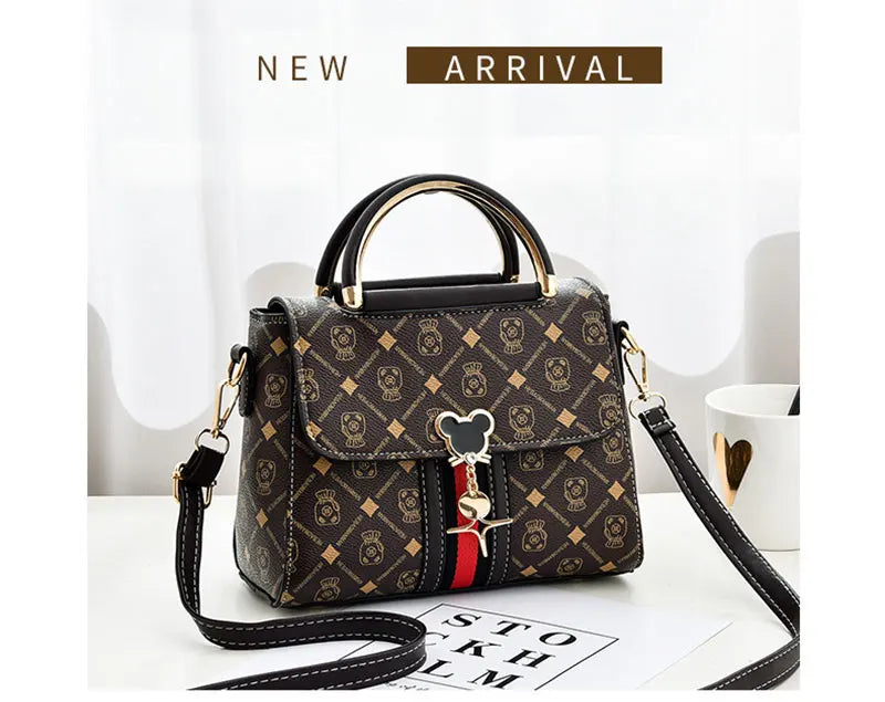 Luxury Designer Shoulder Bag - Printed Monogram Tote