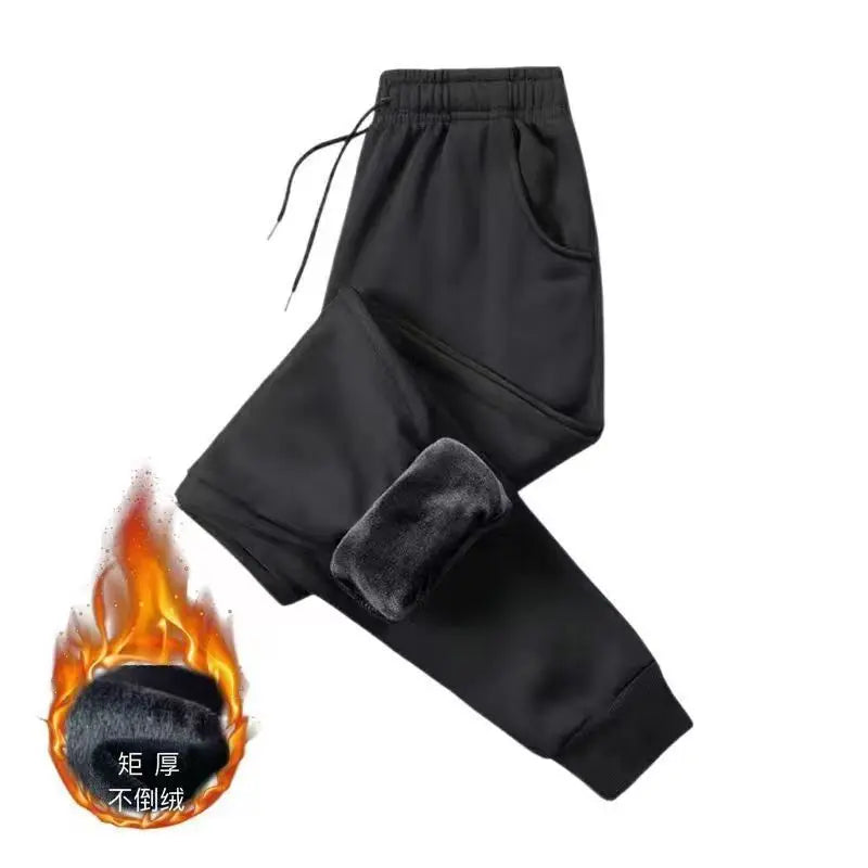 Thickened Lamb Velvet Winter Pants - Fleece Lined Windproof Trousers