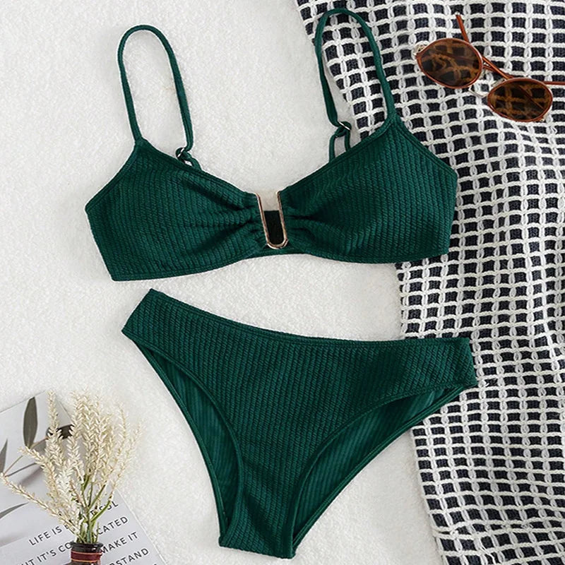 Ribbed Thong Tankini Set | OWNLUXE