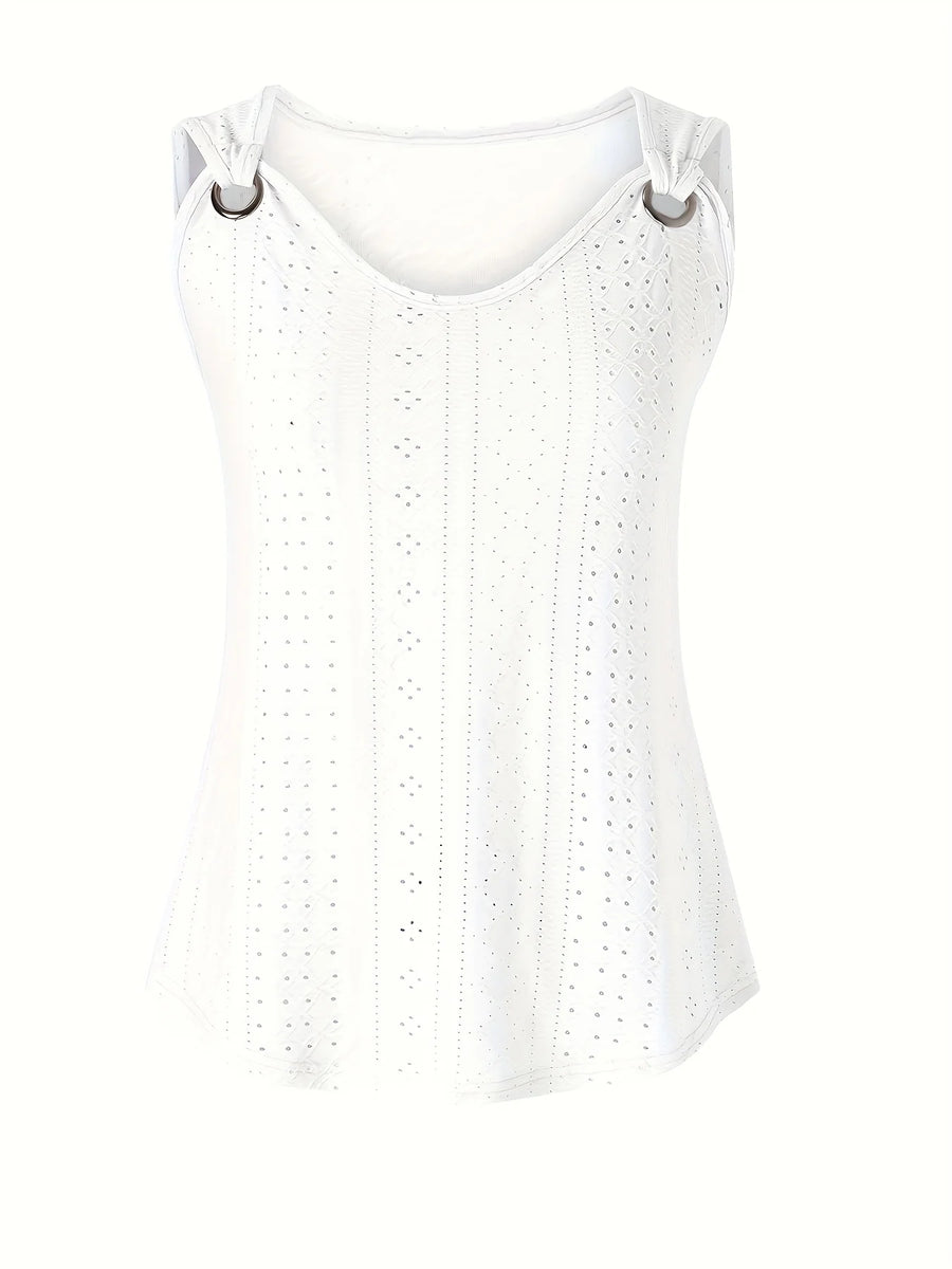 Women's Sleeveless V-Neck Top (Green) | OWNLUXE