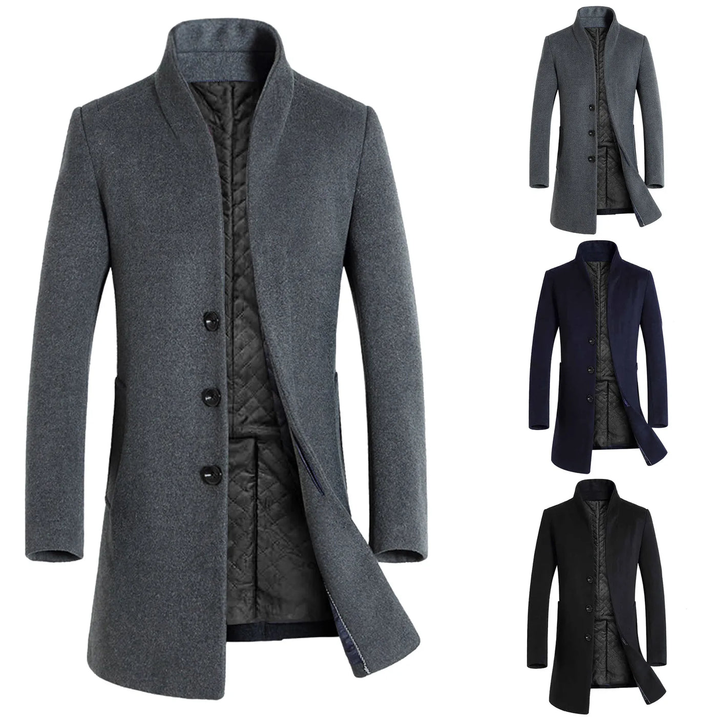 Lightweight Hooded Overcoat - Men's Detachable Hood Jacket