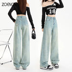 Load image into Gallery viewer, Vintage-Washed High-Waisted Jeans – Bold, Baggy &amp; On-Trend | Jean Taille Haute Délavé – Ample, Audacieux et Tendance
