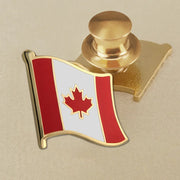 Canada Map Flag National Emblem Brooch - Lapel Pin Badge for Clothing & Official Use