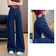 Korean Fashion Wide Leg Jeans - High Waist Baggy Denim Pants