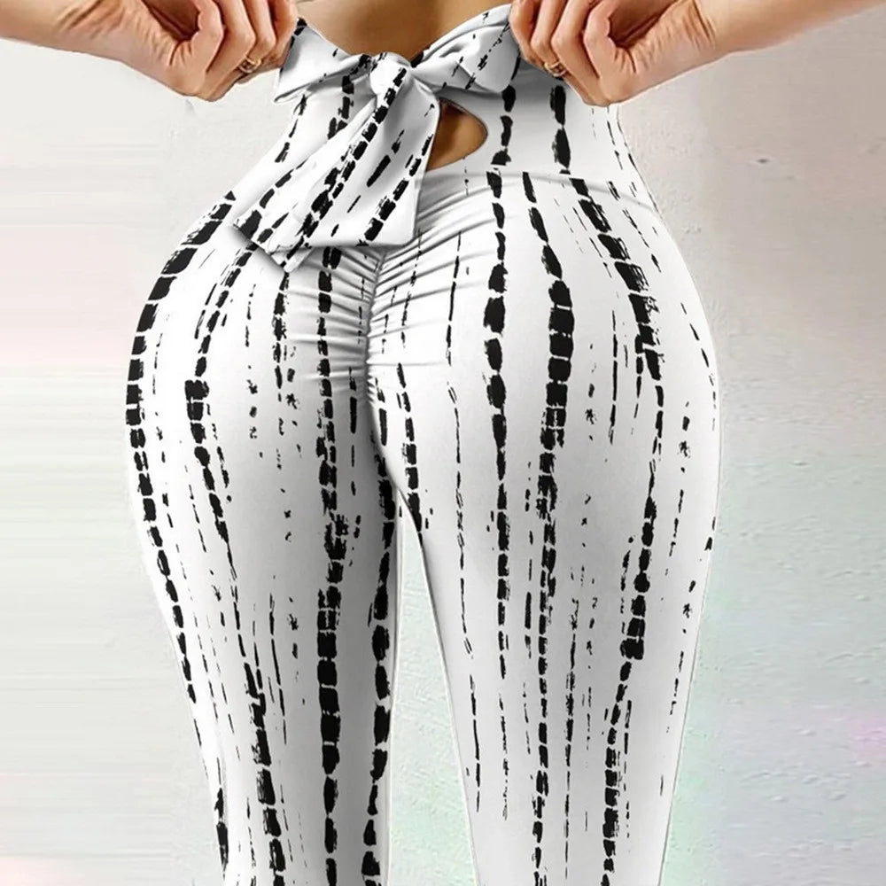 Peach Hip Yoga Leggings – Bow Detail Fitness