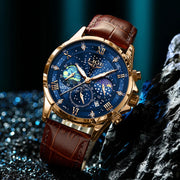 Lige Watches Mens Top Brand Luxury Casual Leather Quartz | OWNLUXE