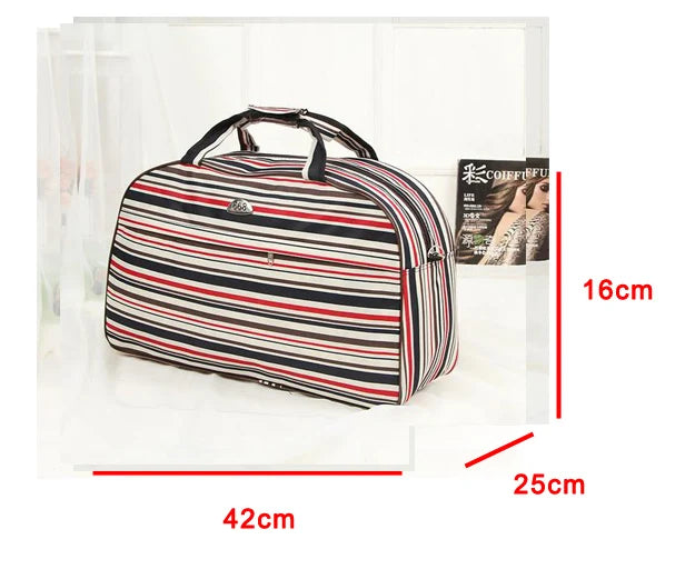 Women's PU Leather Travel Duffle Bag – Geometric Design Weekender