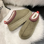 Load image into Gallery viewer, Snow Boots for Women 2023 Winter New Cashmere Warm Thick Soles Without Heel-covered Hair Half Slipper Cotton Shoes for Women
