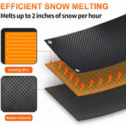 Graphene Heated Snow Melting Mat for Steps, Sidewalks & Driveways