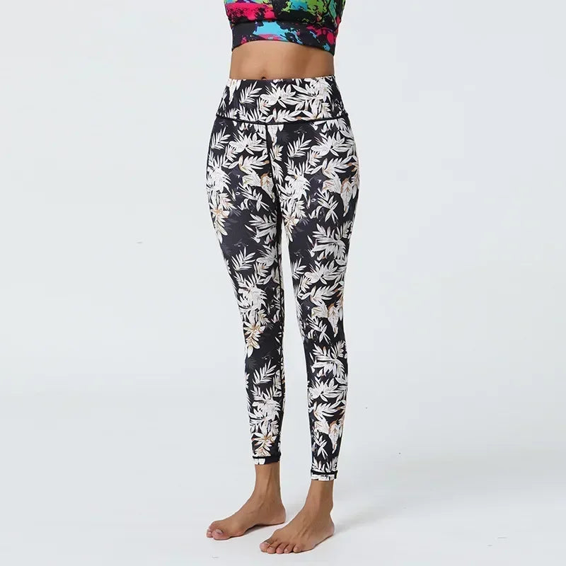 Women’s High-Waist Floral Printed Yoga Leggings