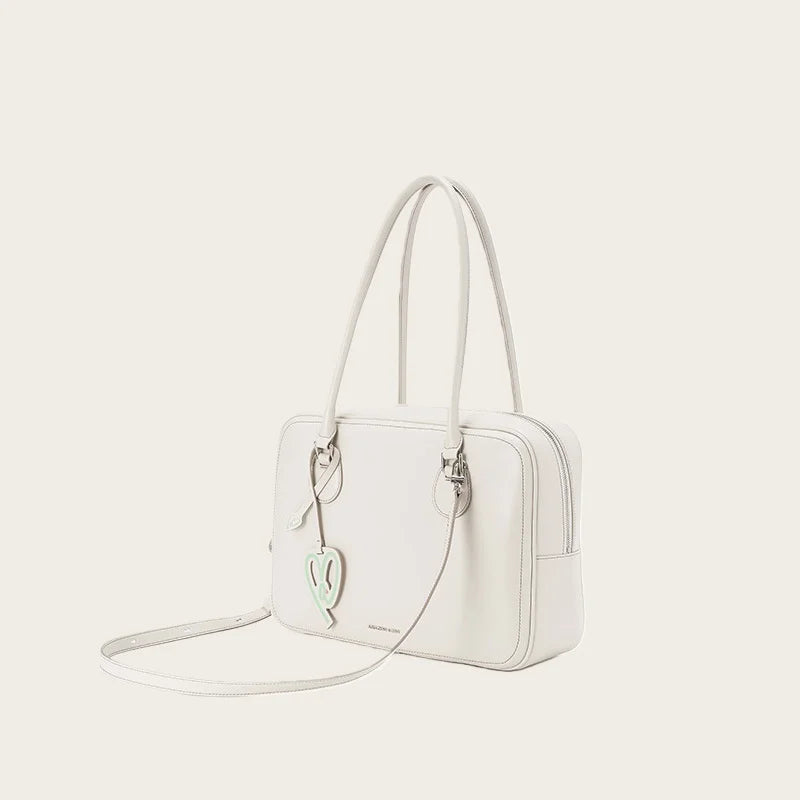 Large Capacity Soft Leather Tote Bag - Heart-Shaped Crossbody Handbag | OWNLUXE