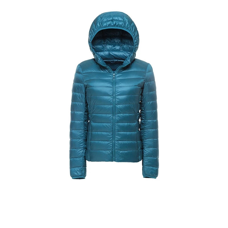 Women Hooded Short Puffer Jackets Arrivals 90 White Duck | OWNLUXE