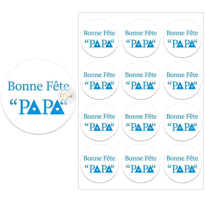 Happy Father's Day Decor Sticker Labels Bonne Fête Des | OWNLUXE