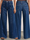 Women's Wide Leg Denim Pants (Deep Blue) | OWNLUXE